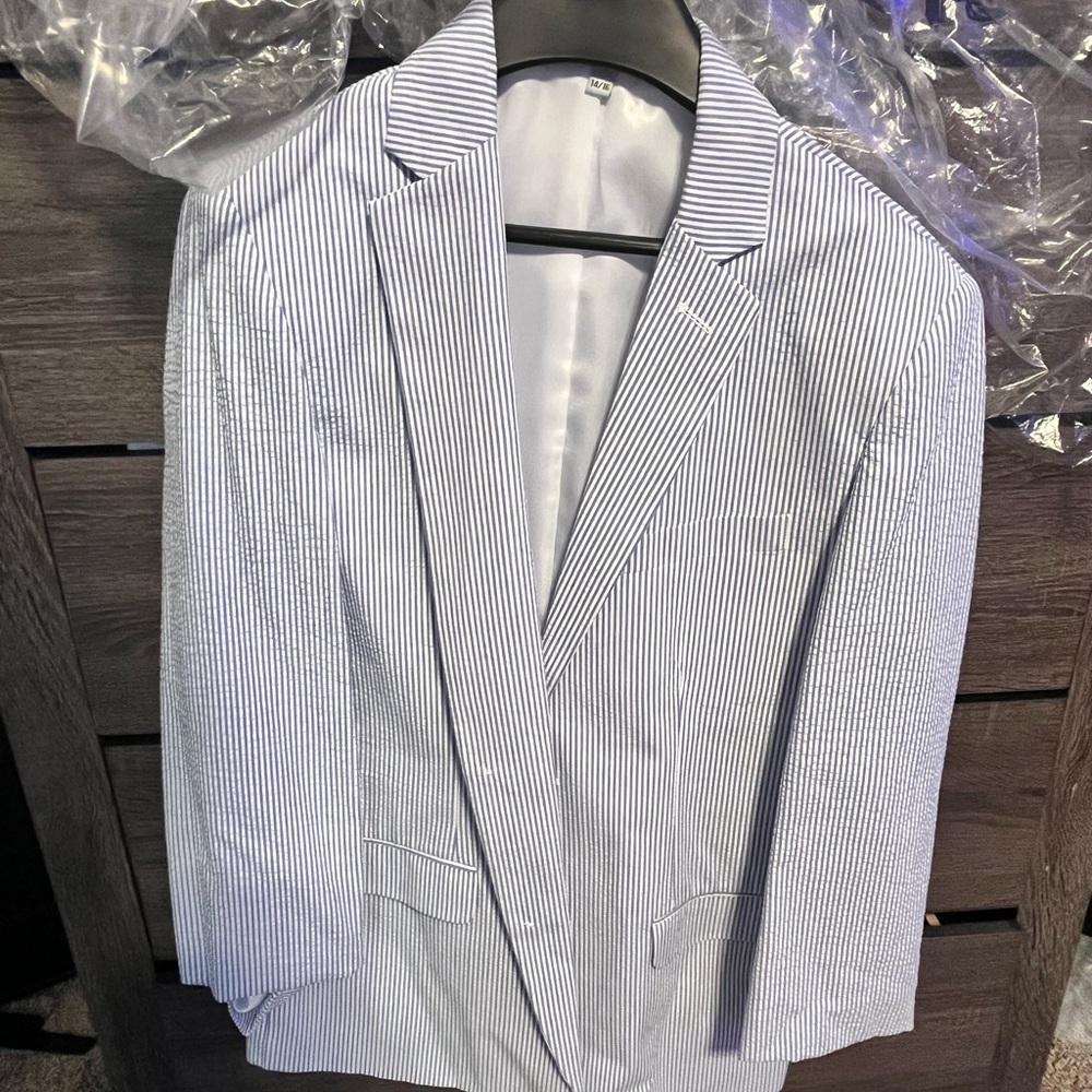 Men's Blue Striped Blazer